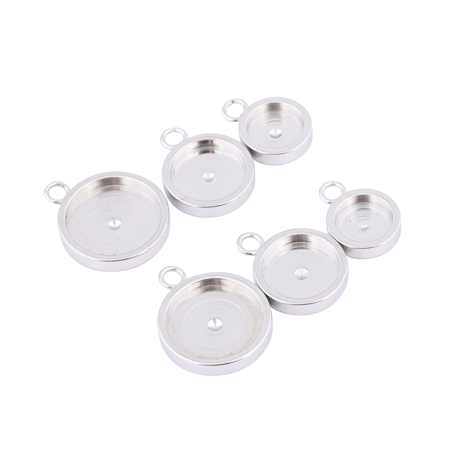 Bezels Set Pendant - 20 個ステンレス鋼 6 ミリメートル 8 ミリメートル