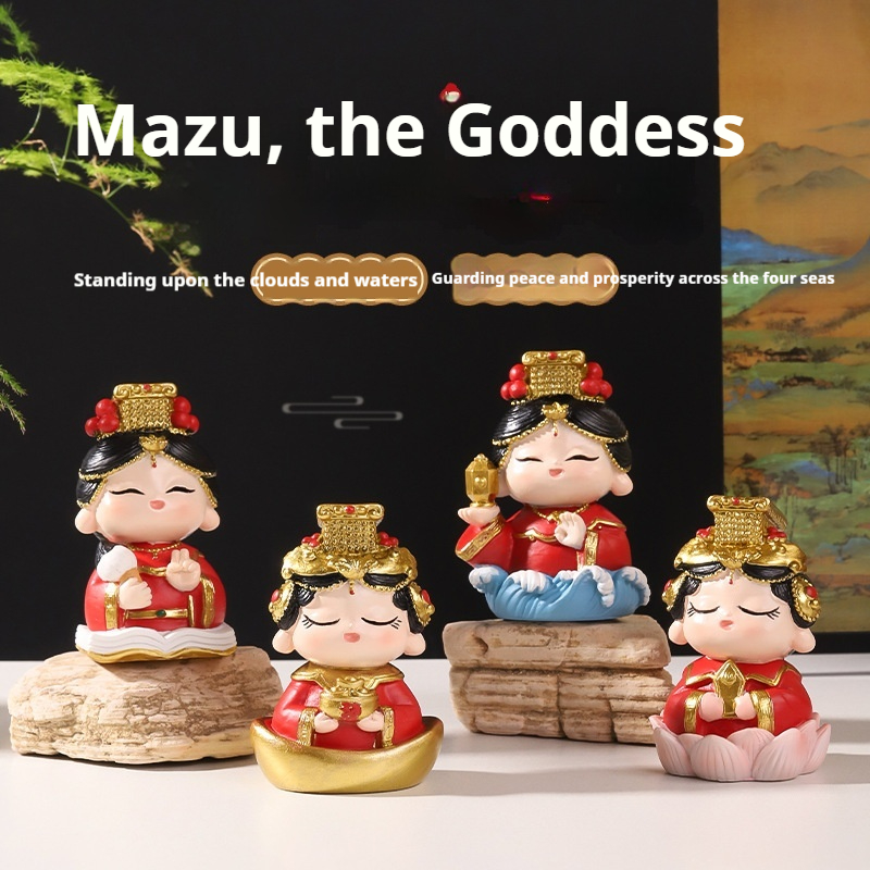 中国風の媽祖（まそ）の樹脂製置物。伝統的なデザインで、机やデ - Crafting Resin のレビューと価格