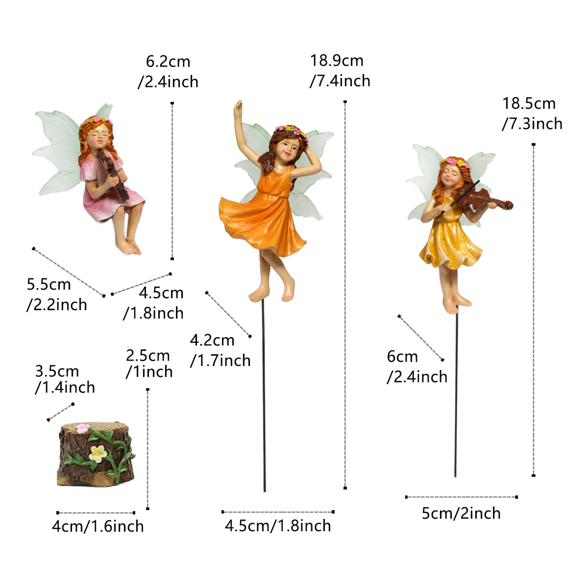 3PC/音楽を聴く花の妖精 - 庭の中庭多肉植物陶器装飾樹脂 - Resin Craft Ideas のレビューと価格